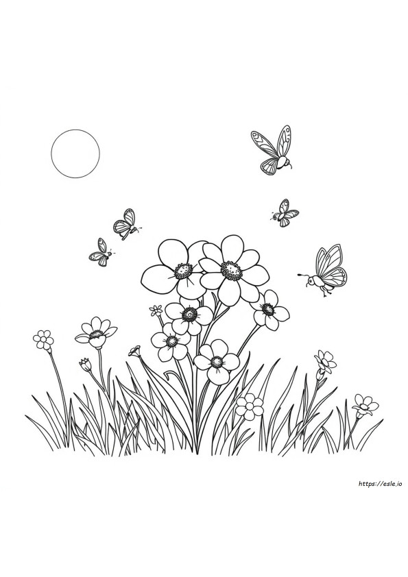 Sencillas Páginas Para Colorear De Flores