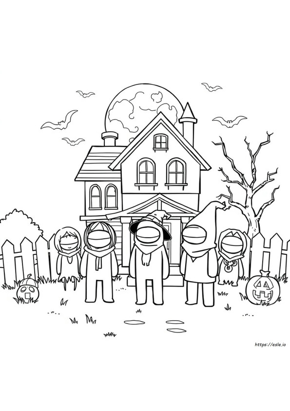 Among Us Halloween Kleurplaat