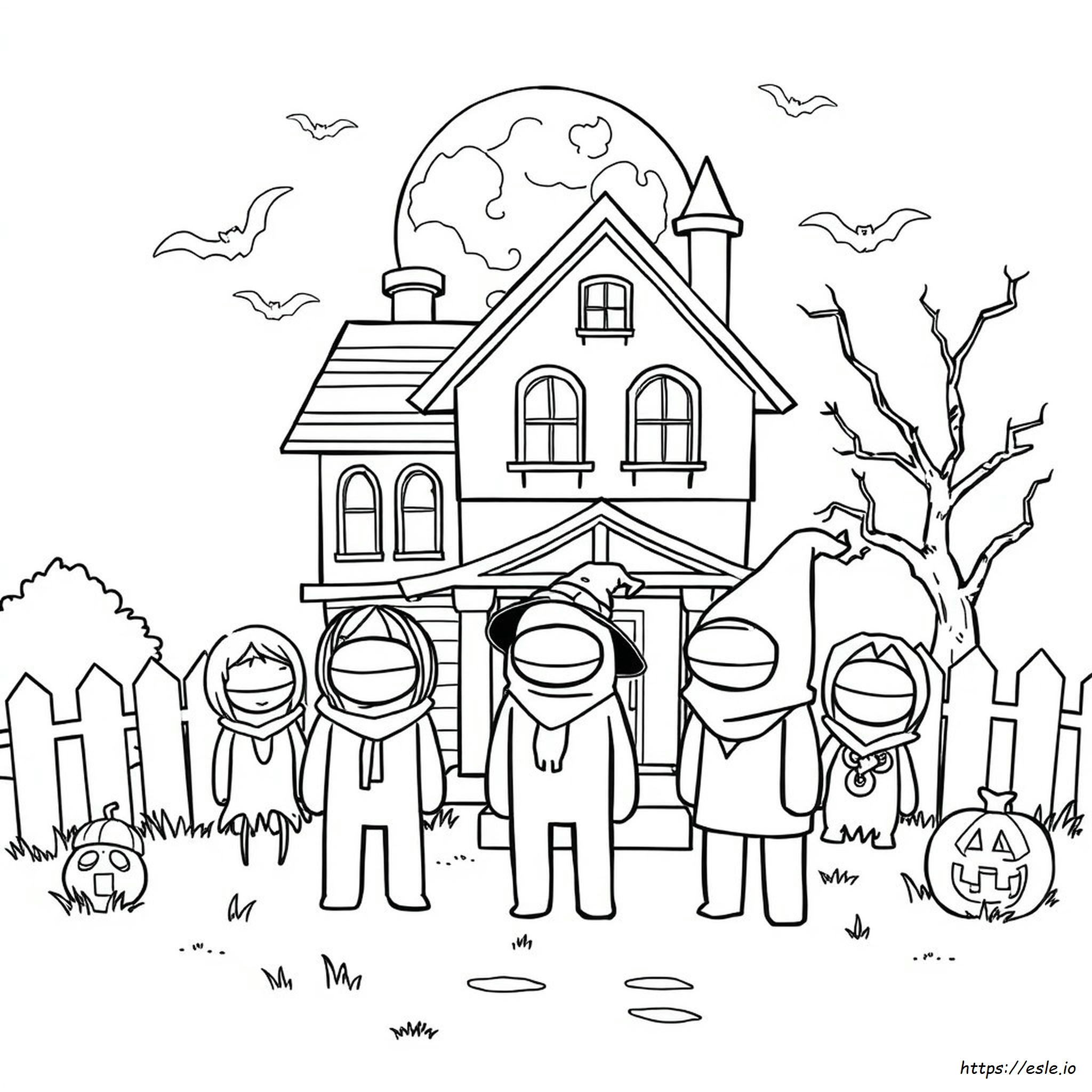 Among Us Halloween Coloring