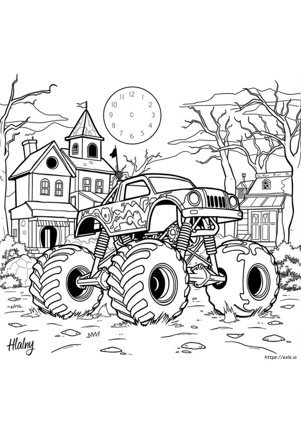 Zombie Monster Jam Monster Truck Coloring Pages