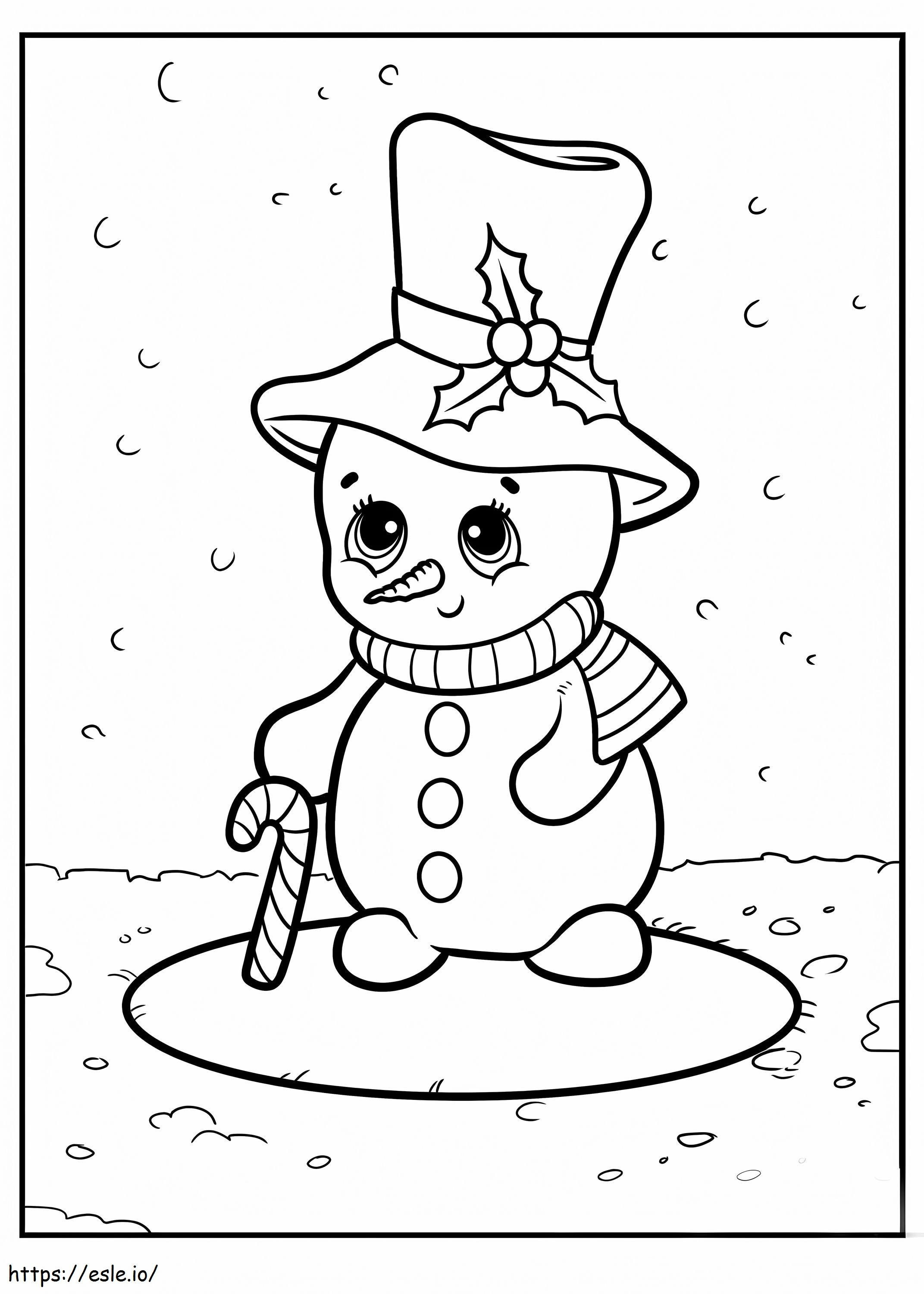 Coloriage Petit bonhomme de neige à imprimer dessin
