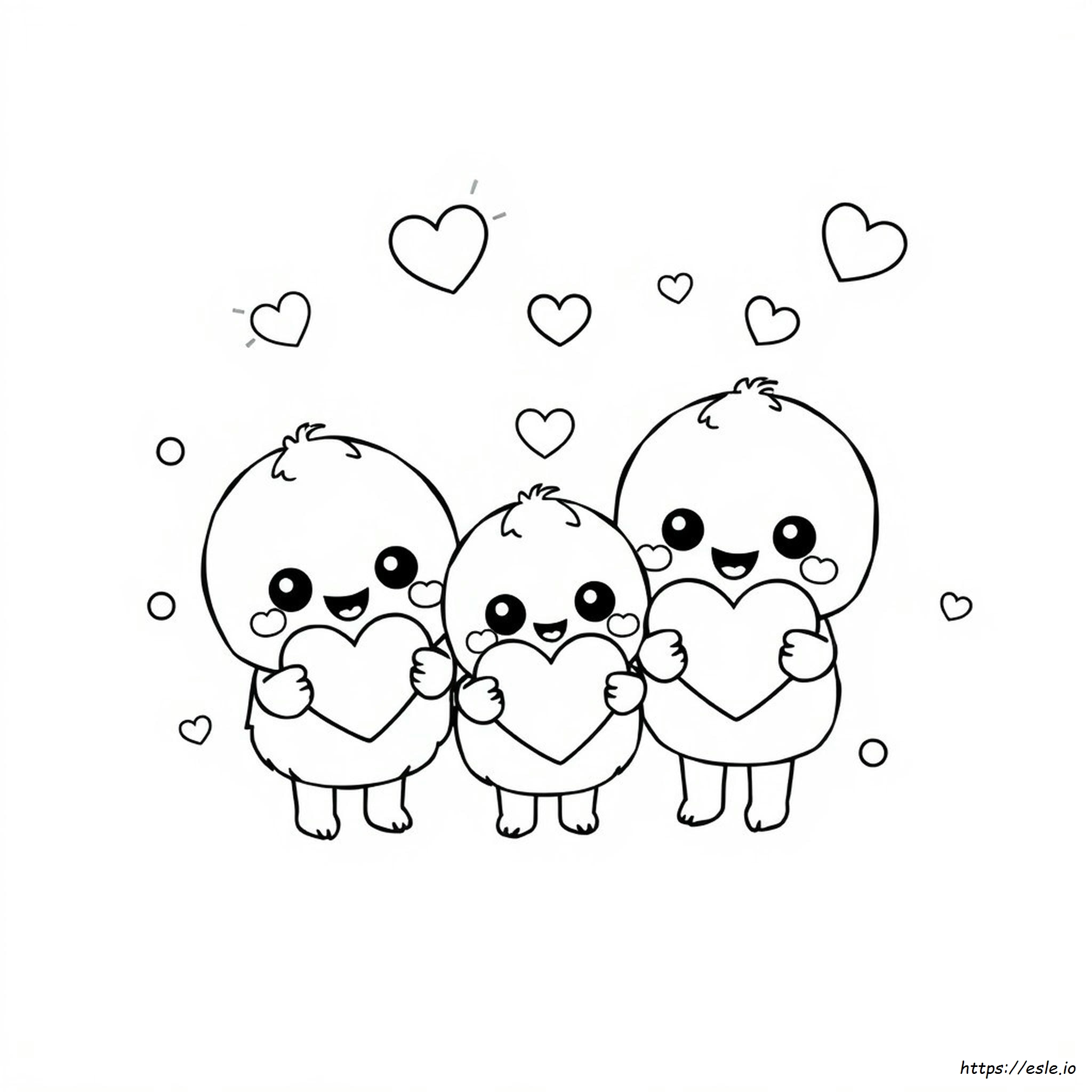 Kawaii Süße Aufkleber Ausmalbilder