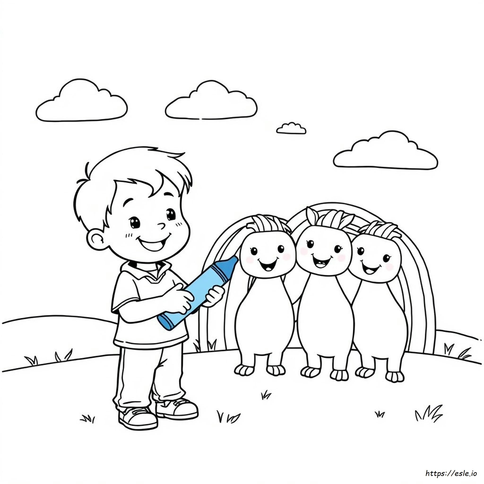 Blue Coloring Page Rainbow Friends Boyama