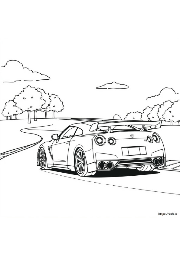 Gtr Coloring Pages Nissan Gtr Drawing Outline