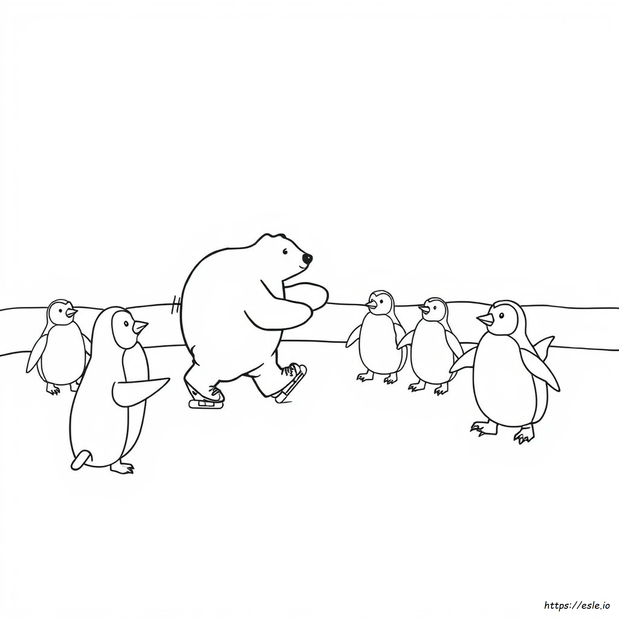 Ice Skating Penguin Coloring Pages