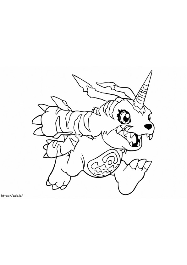 Digimon Gabumon Gambar Mewarnai