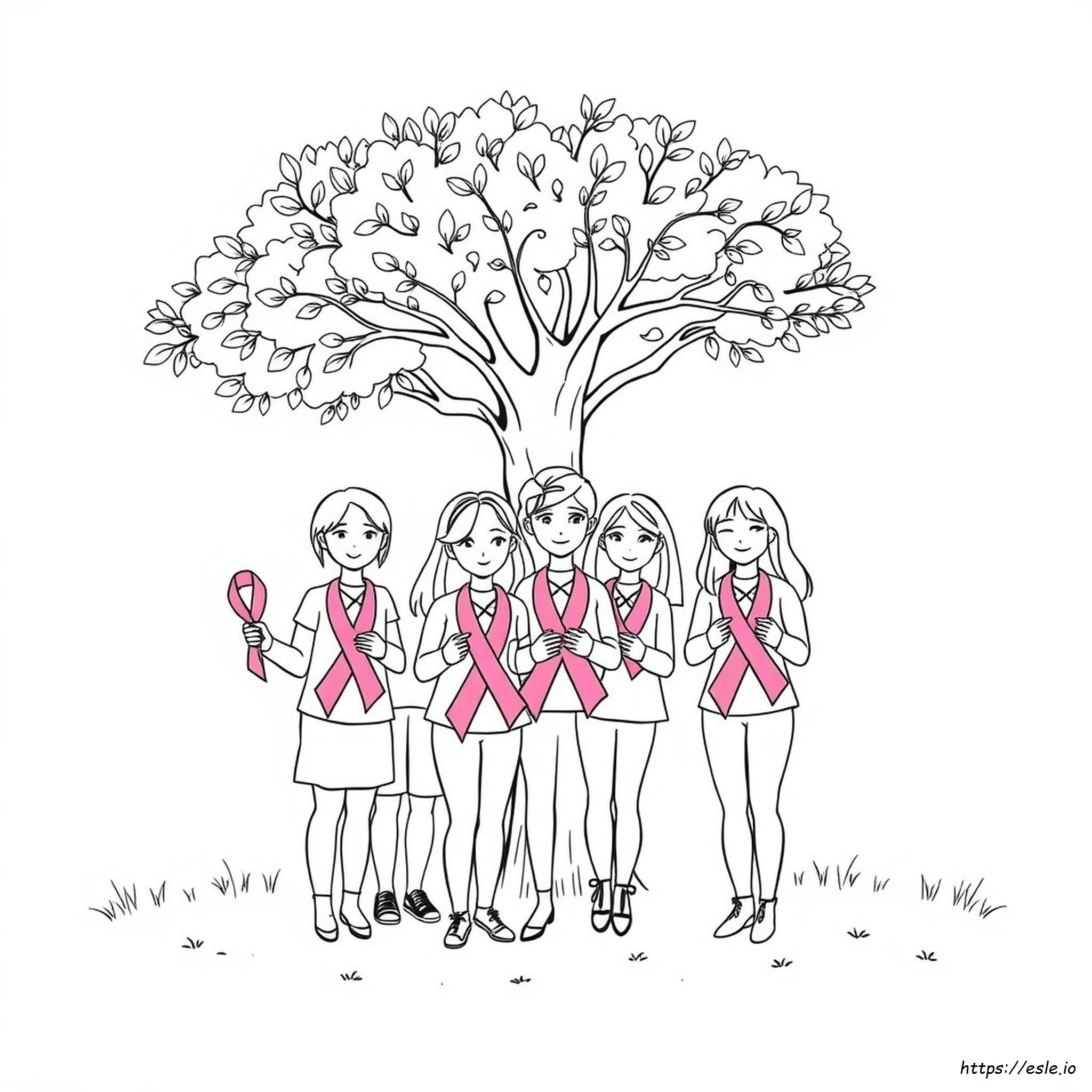 Breast Cancer Ribbon Coloring Page