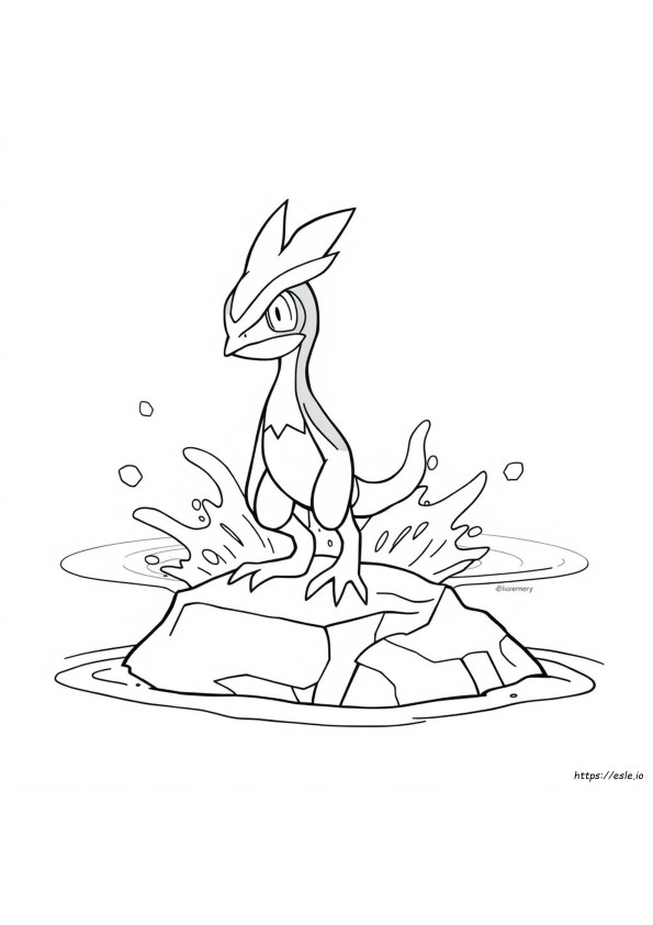 Greninja Colouring Page