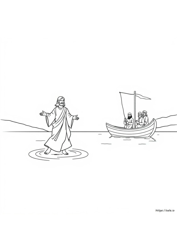 Jesus Geht Auf Dem Wasser Ausmalbild Kostenlos