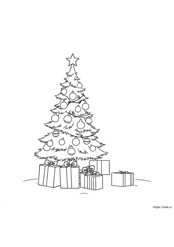 Pohon Natal Dengan Hadiah Mewarnai