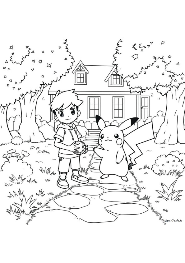 Ash Pokémon Színező