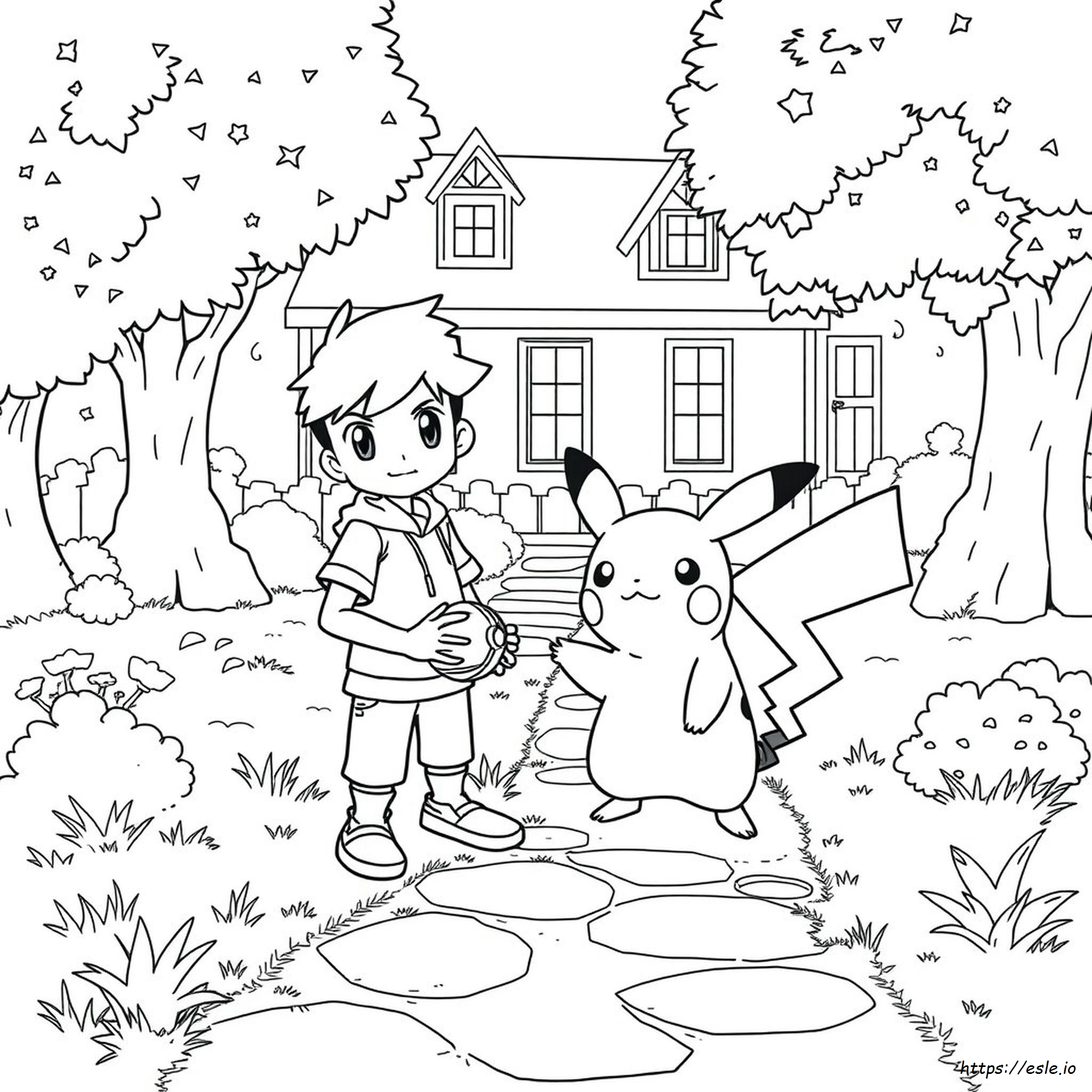 Ash Pokemon Coloring Page