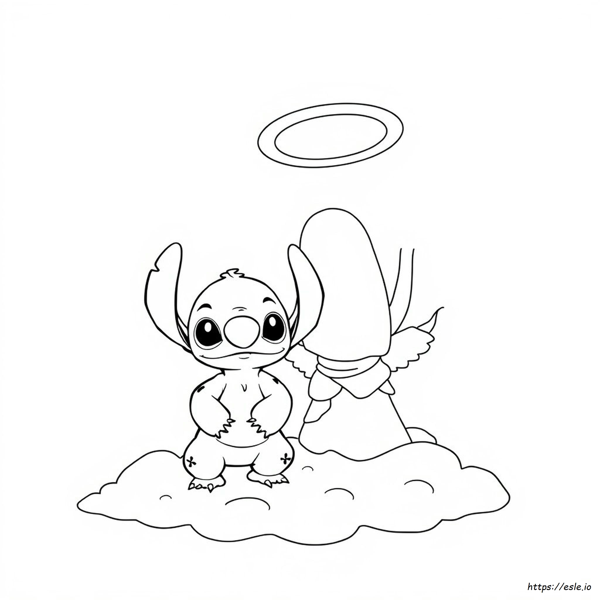 Stitch And Angel For Coloring