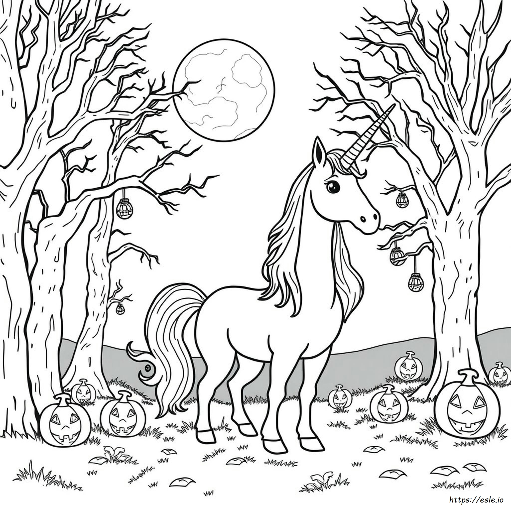 Halloween Unicorn Coloring Page