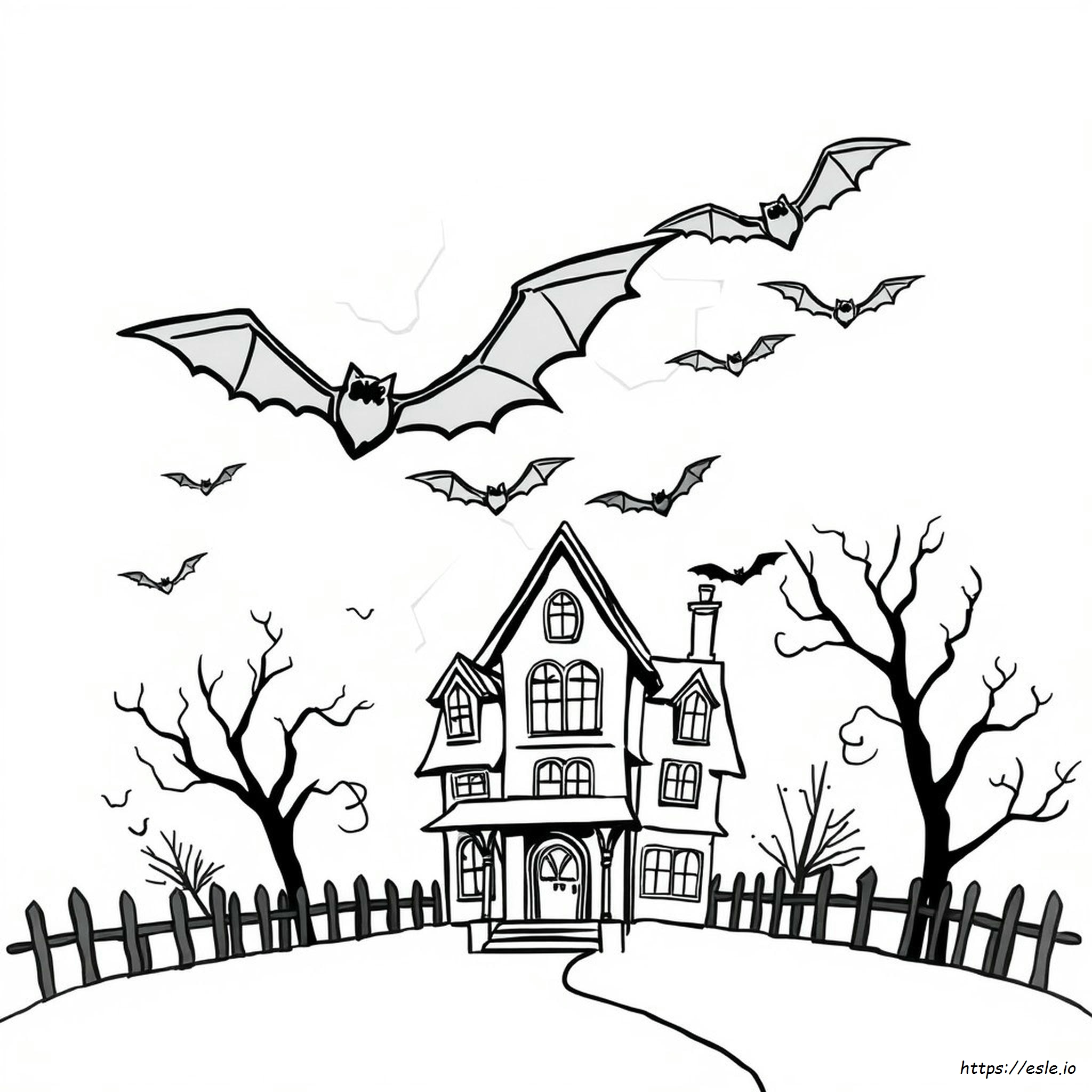 Halloween Coloring Pages With Bats