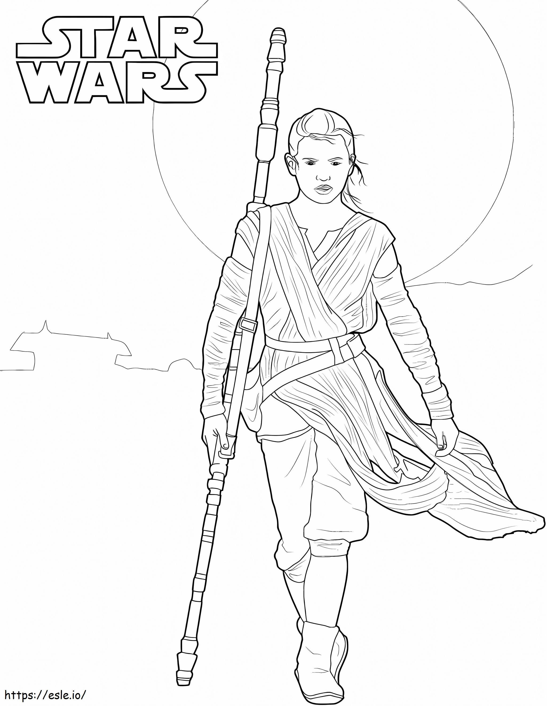 Rey in Star Wars A4 ausmalbilder