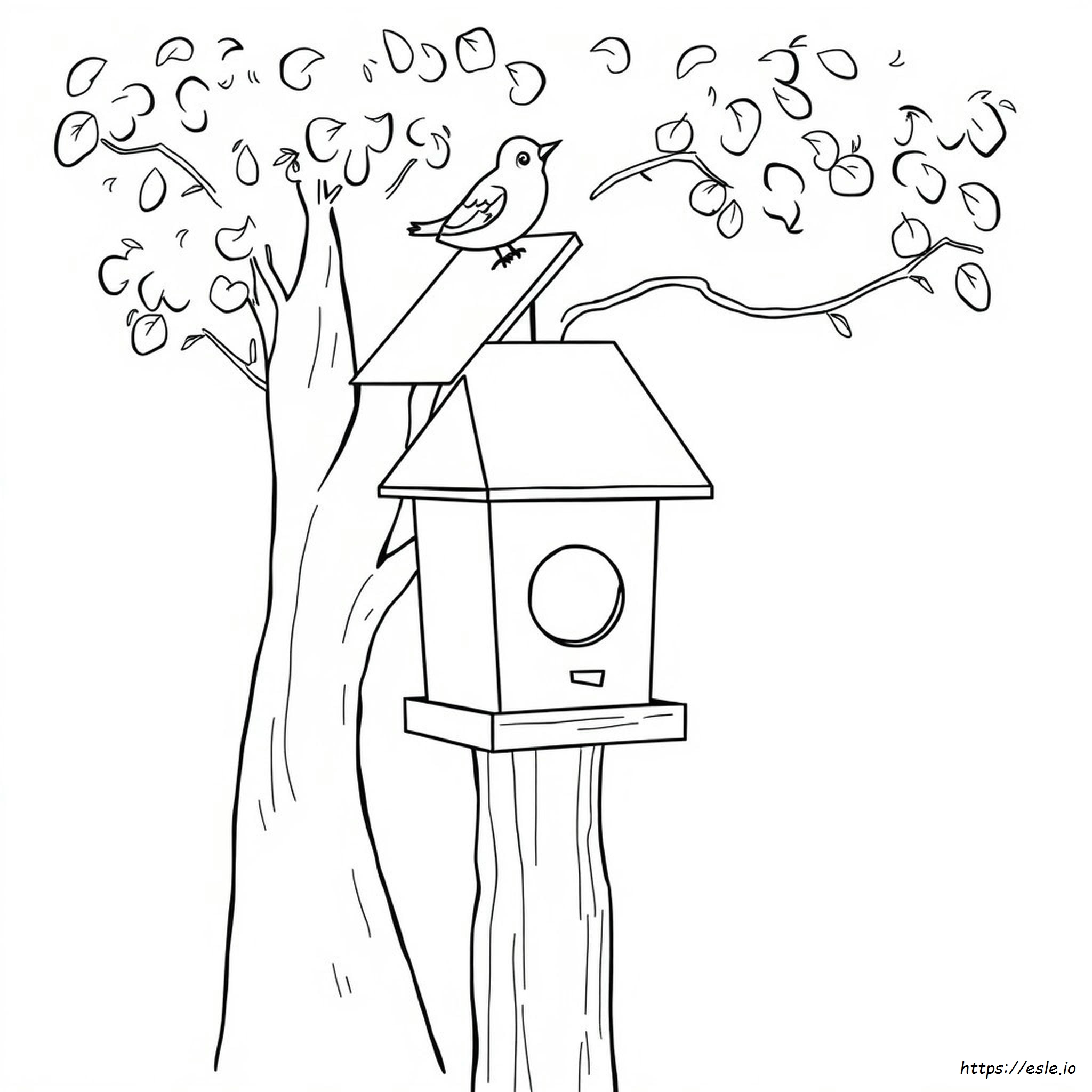 Birdhouse Coloring Page