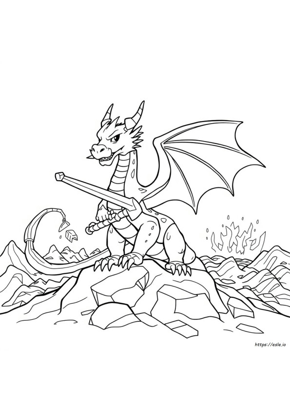 Espada De Dragão Para Colorir