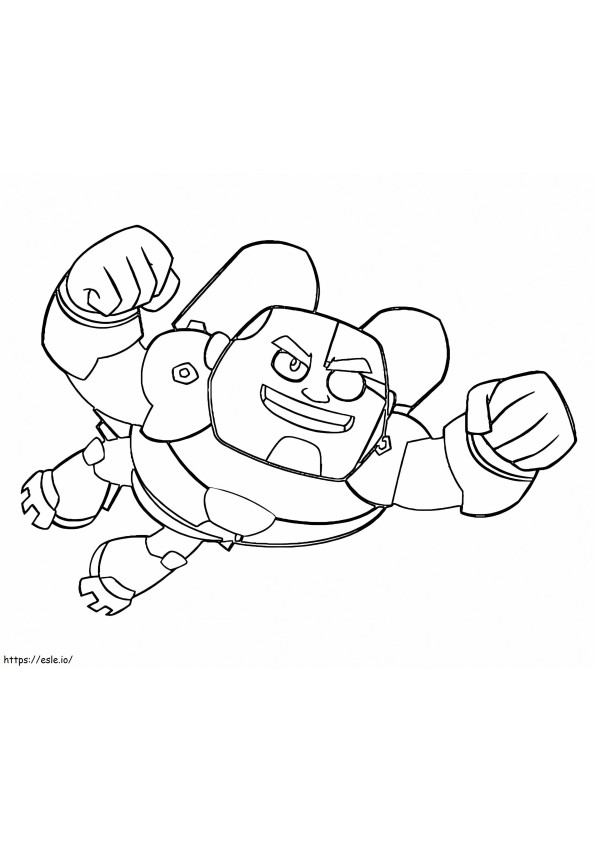 Cyborg Flying coloring page