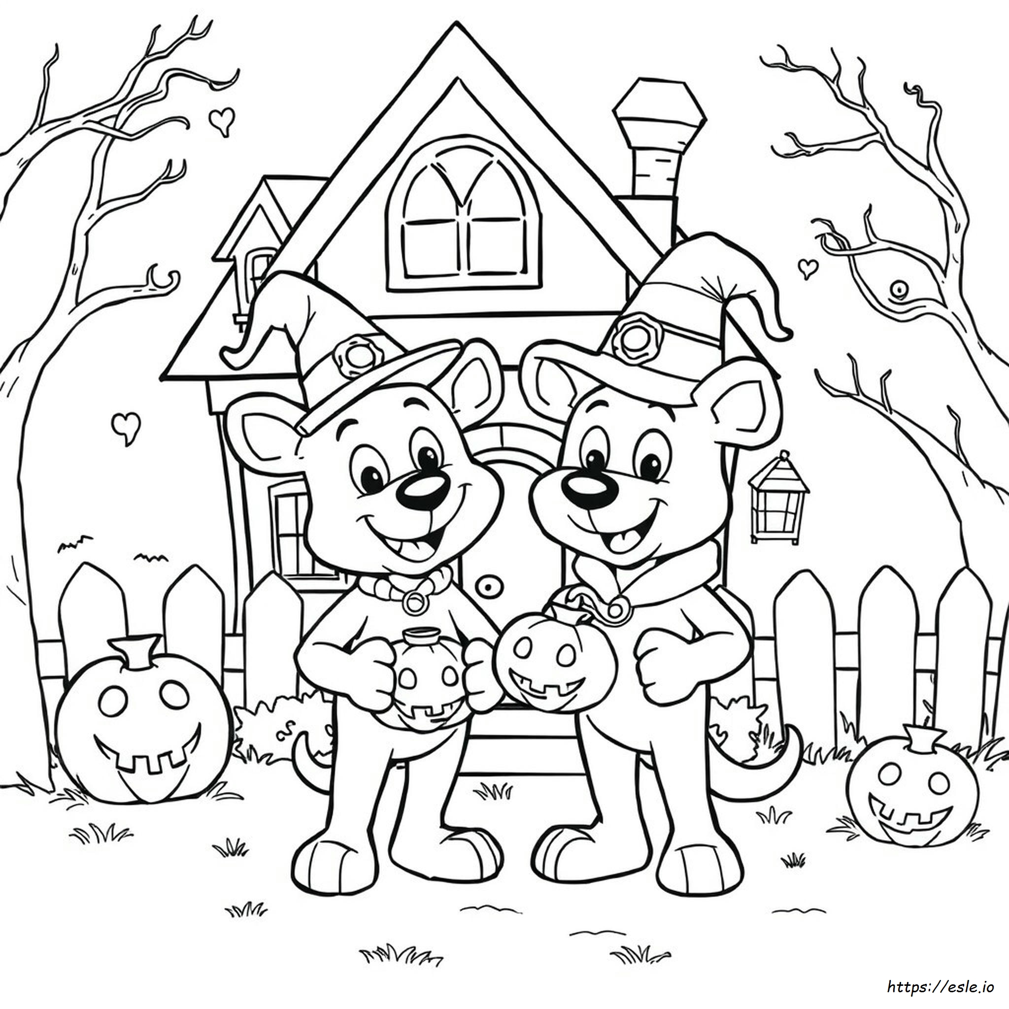 Bluey And Bingo Halloween Coloring Pages