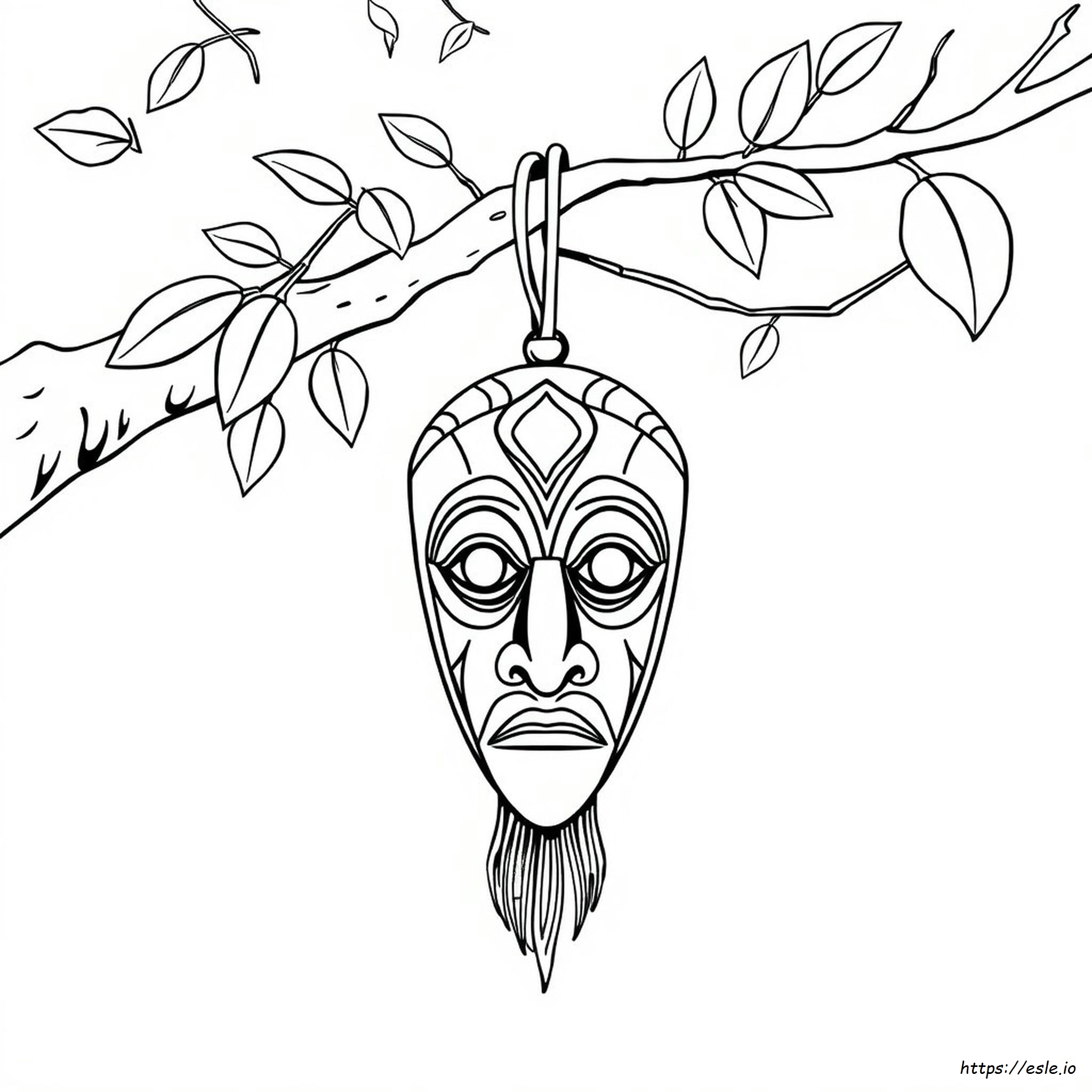 Printable African Mask Coloring Page