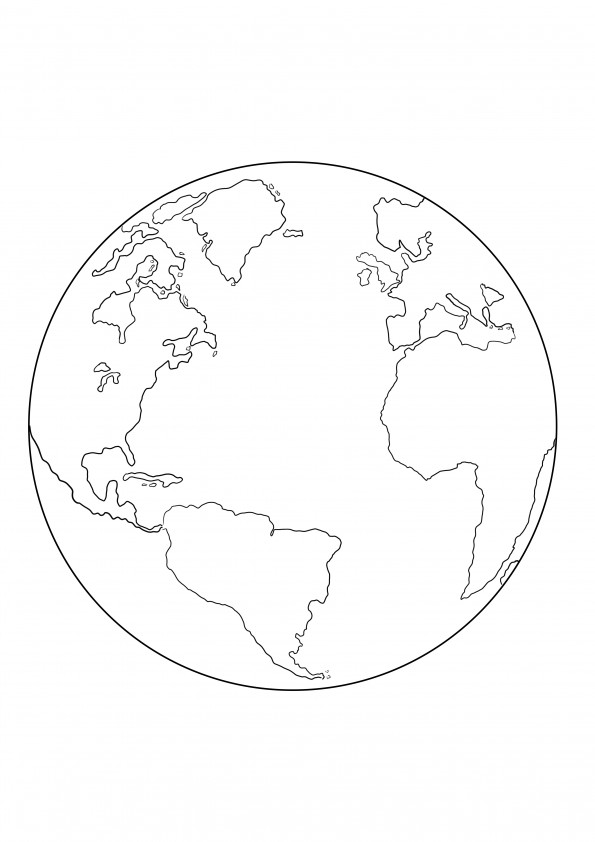 Free Earth coloring sheet for fun and learning about planets