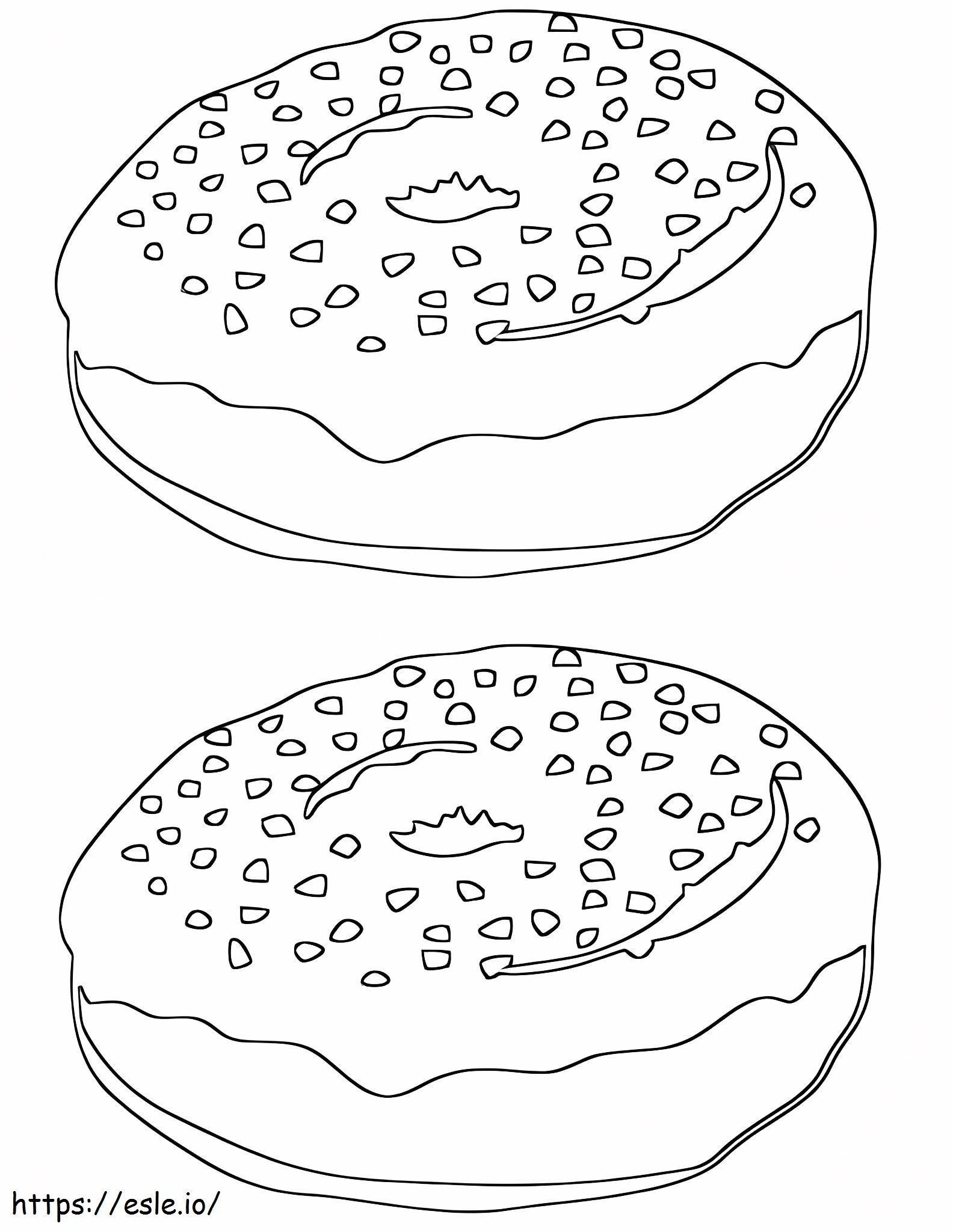 Coloriage Deux beignets à imprimer dessin