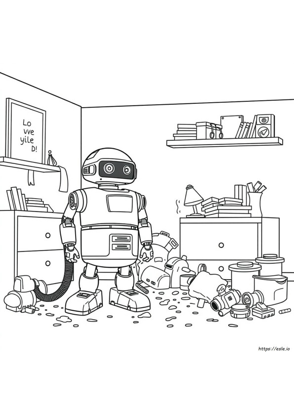 Robot Süpürge Boyama Sayfaları