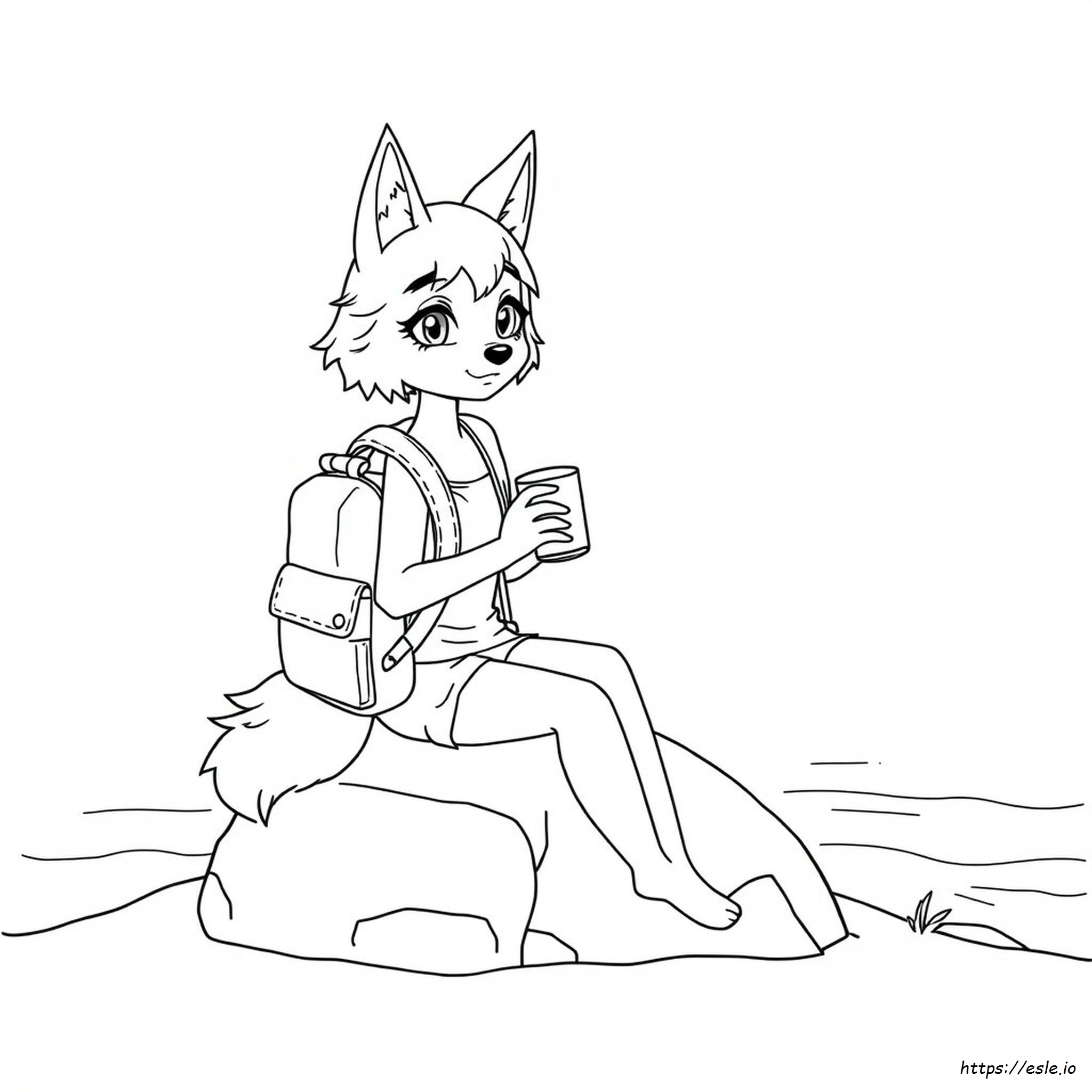 Animie Wolf Girl Coloring Pages