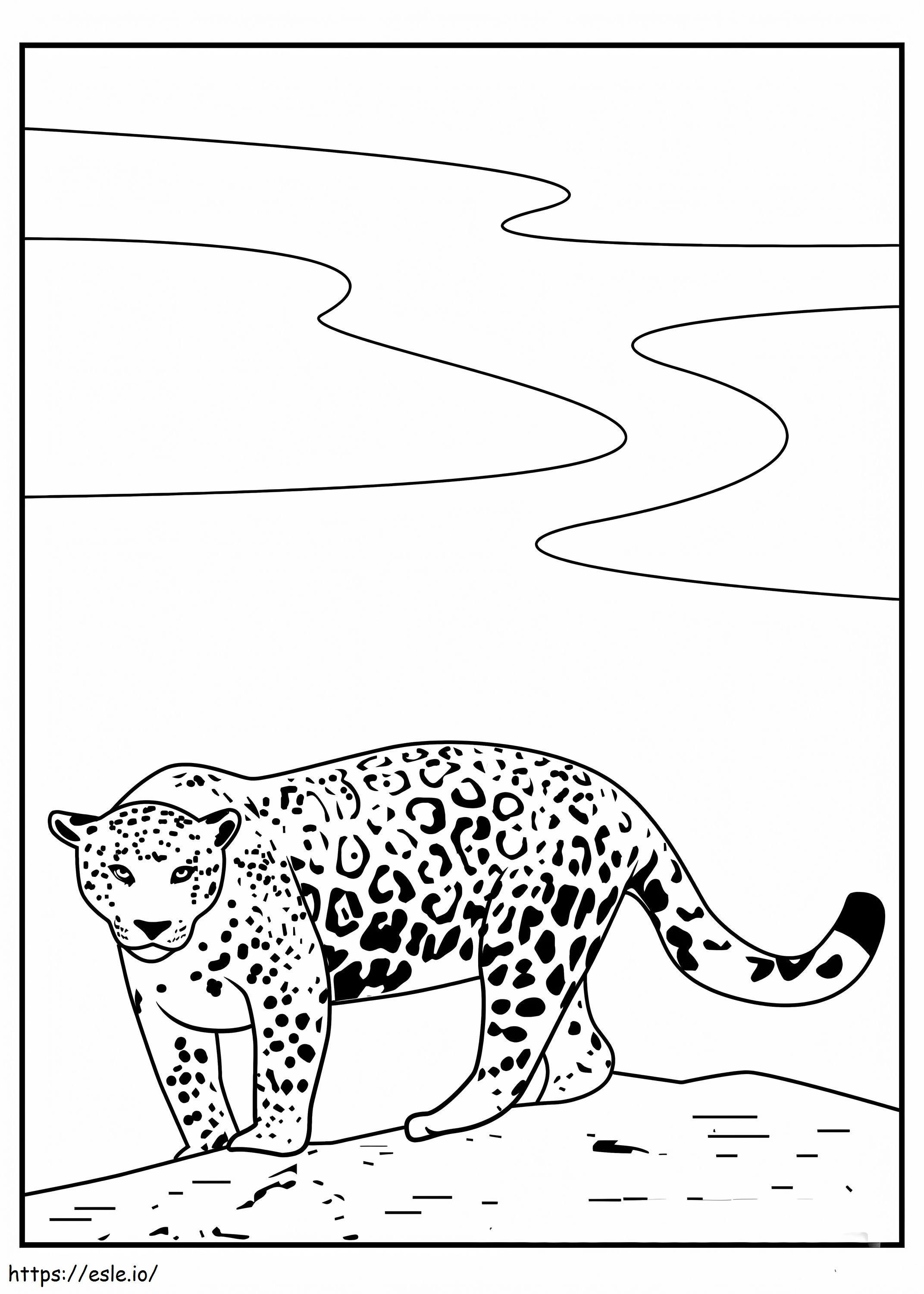 Coloriage Jaguar simple à imprimer dessin