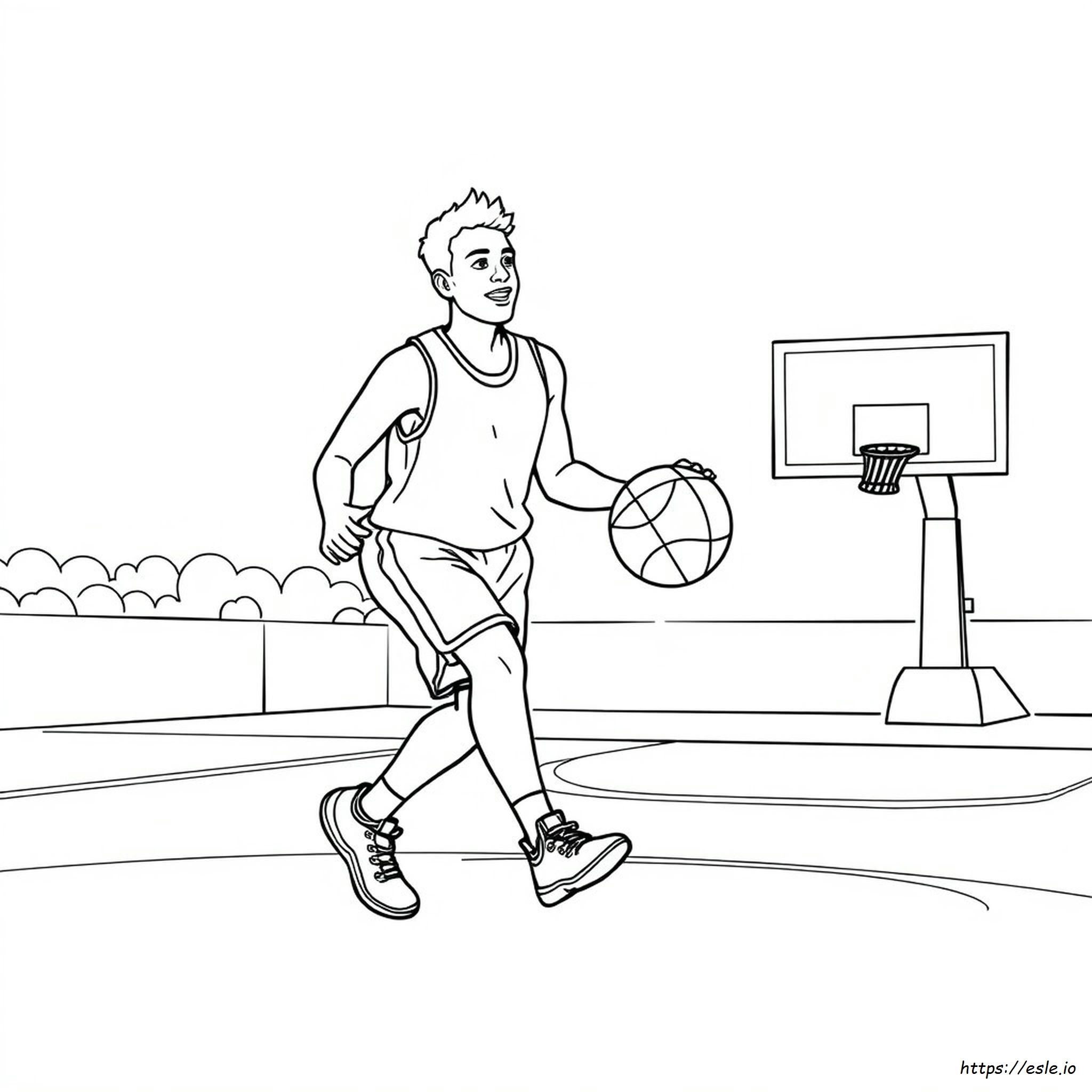 Basketball Player Coloring Page Printable