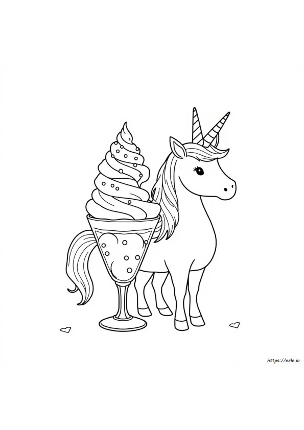 Unicorn Ice Cream Coloring Sheet