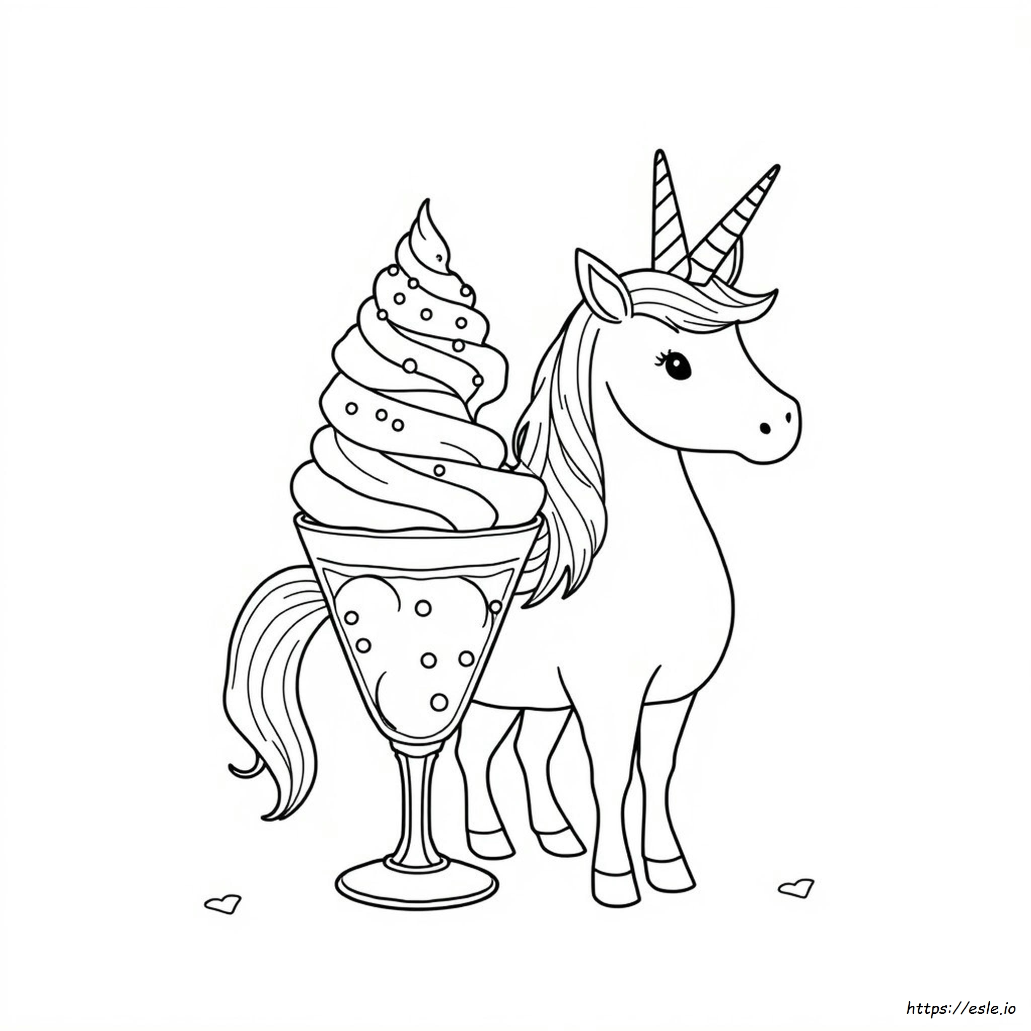 Unicorn Ice Cream Coloring Sheet