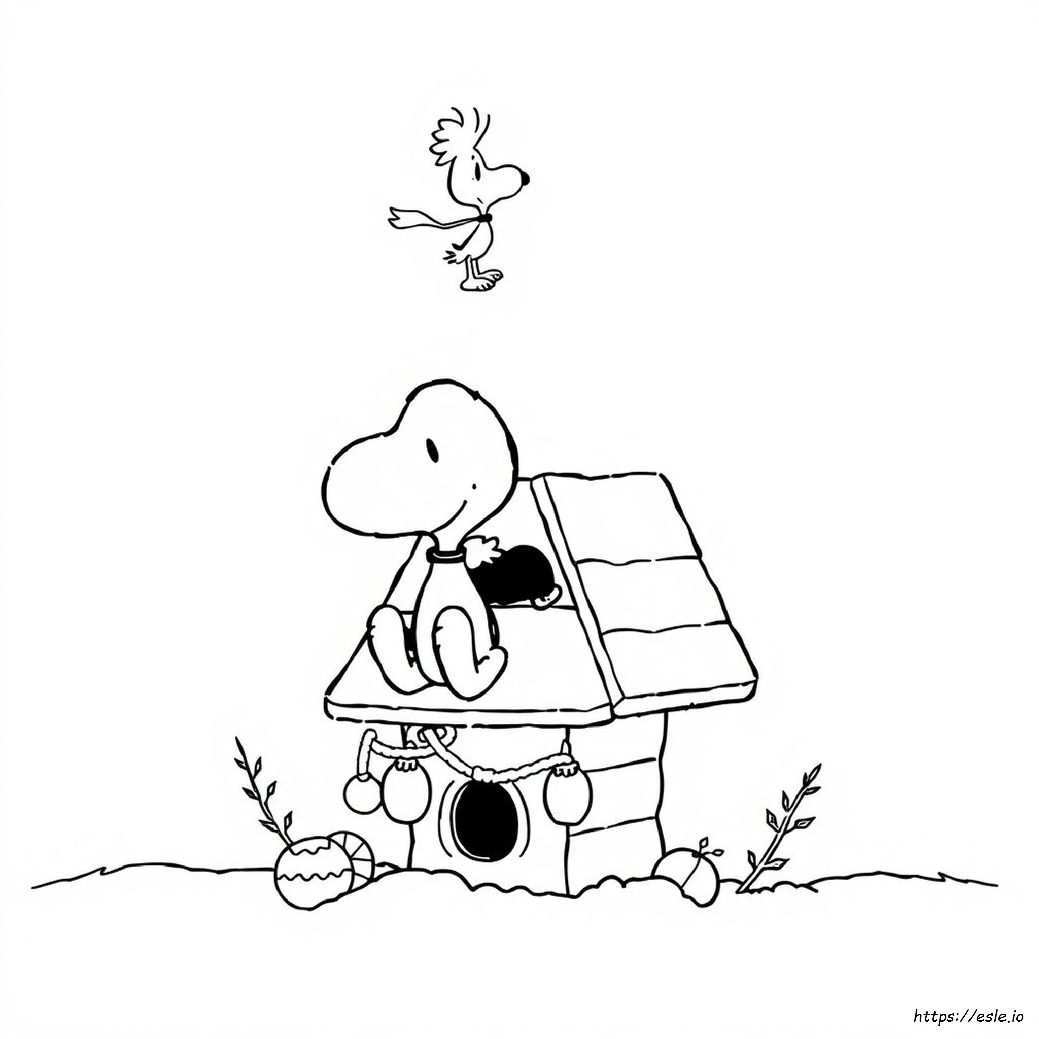 Snoopy And Woodstock Christmas Coloring Pages