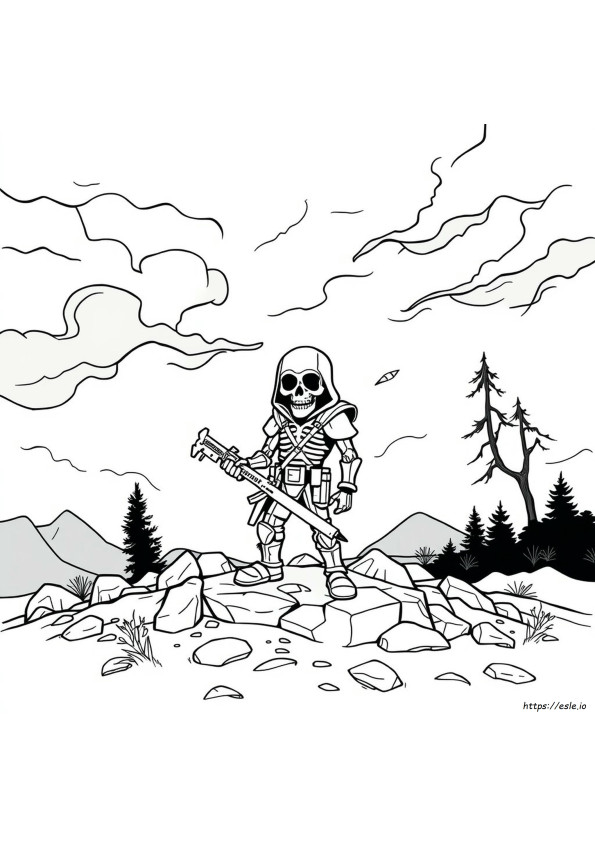 Gambar Mewarnai Skull Trooper