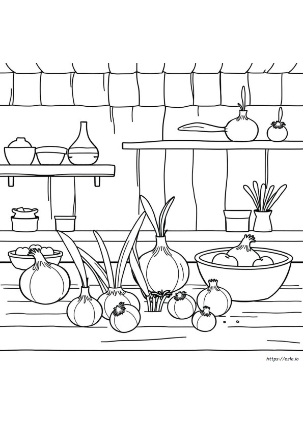 Onion Colouring Pages