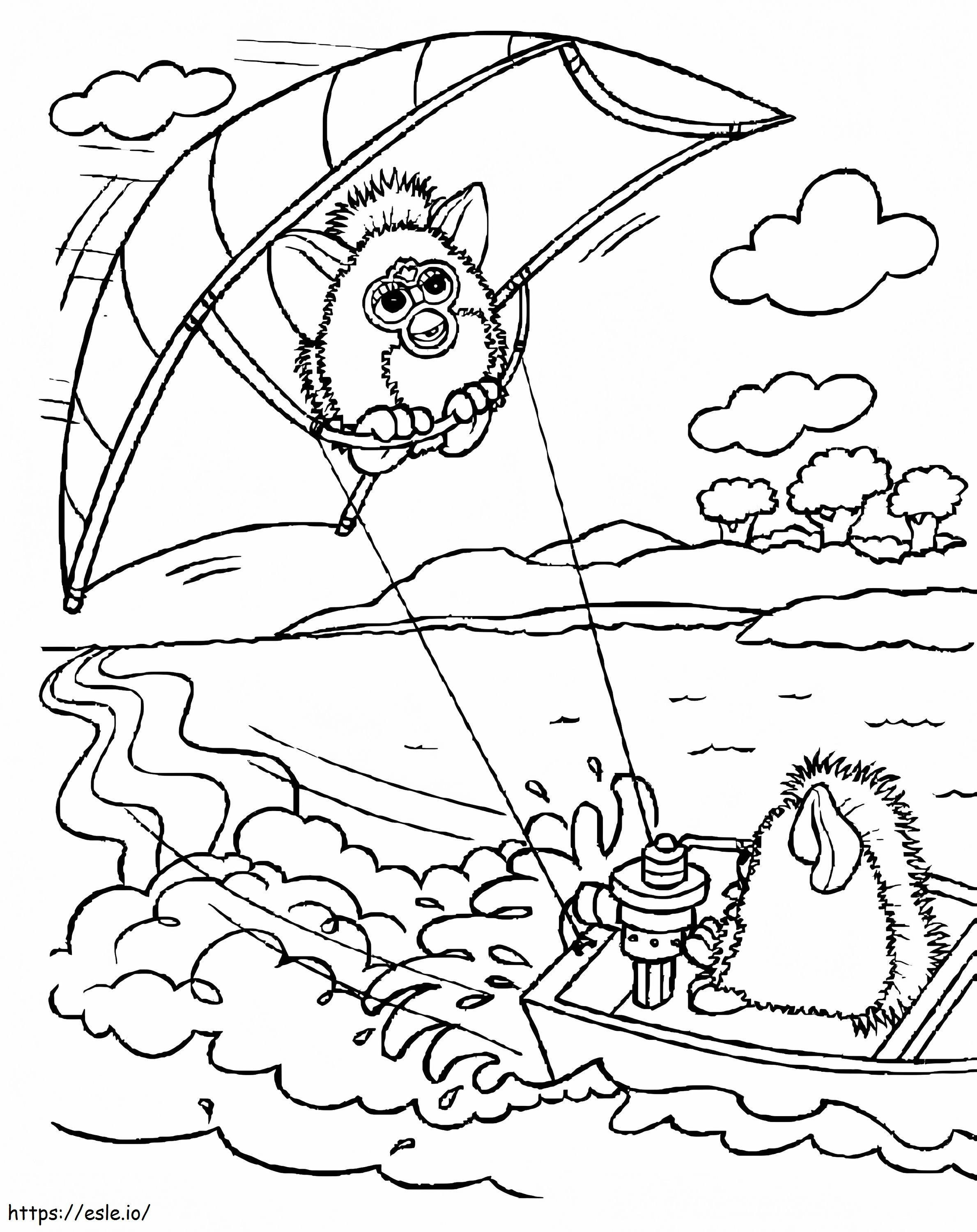 Furby Having Fun coloring page