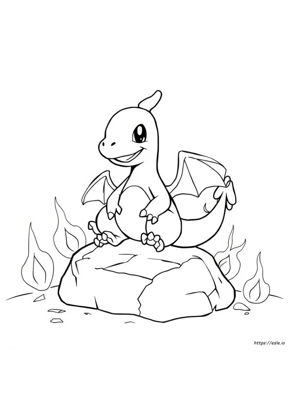 Coloriage Dracaufeu Mignon