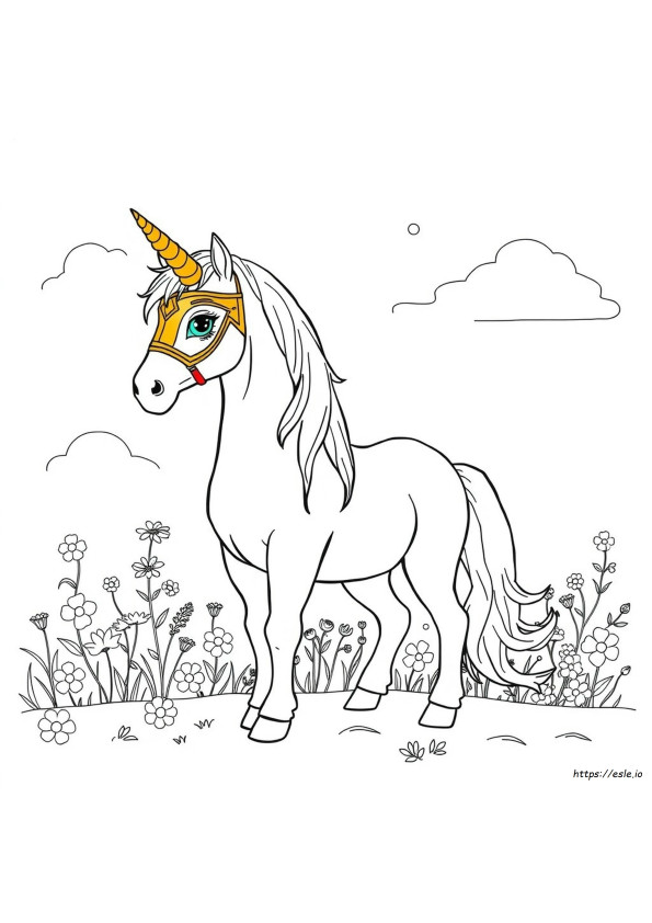 Einhorn Maske Ausmalbild