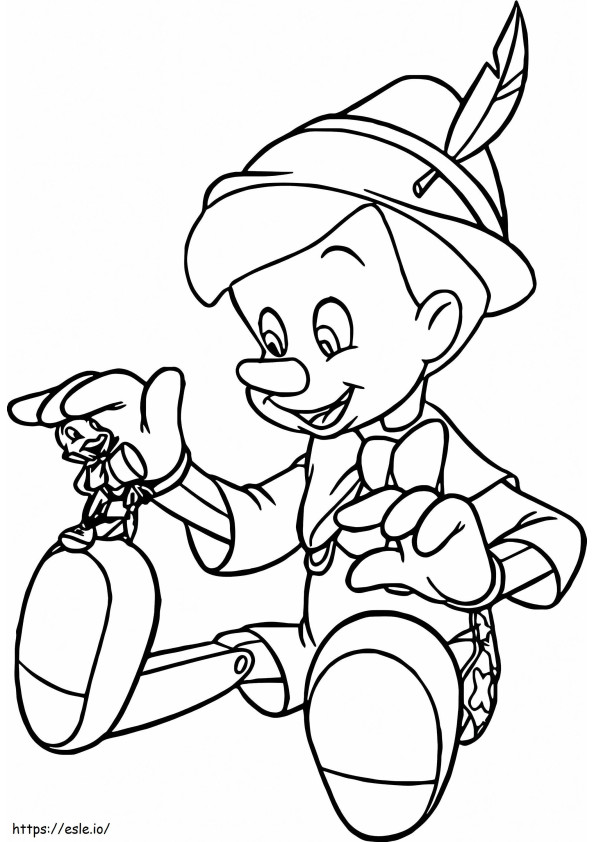 Coloriage Jiminy et Pinocchio à imprimer dessin