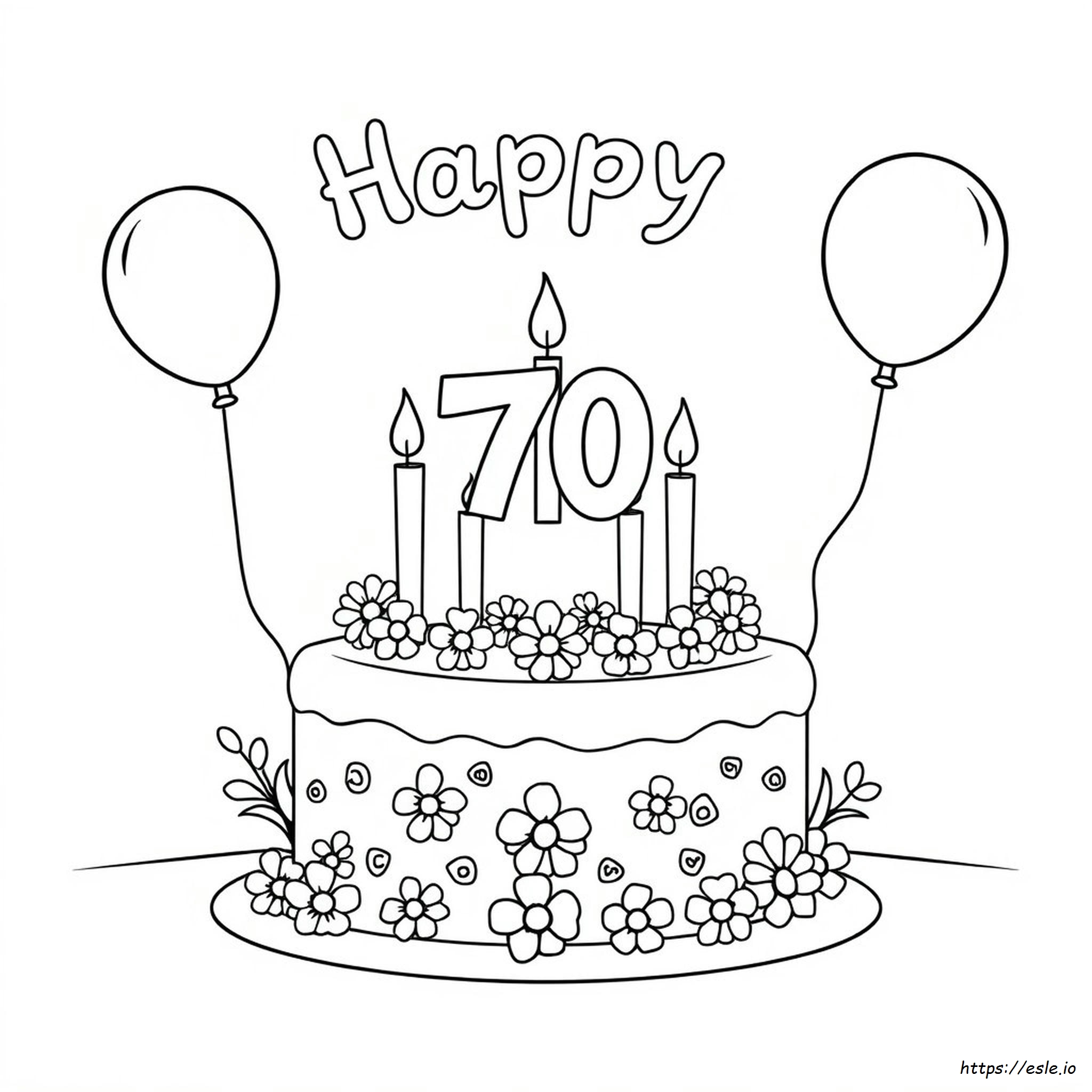 Happy 70Th Birthday Coloring Pages