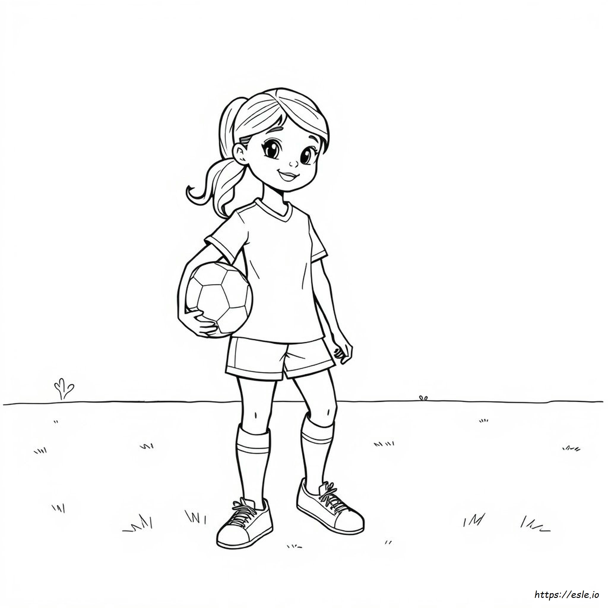 Calcio Bambina Da Colorare