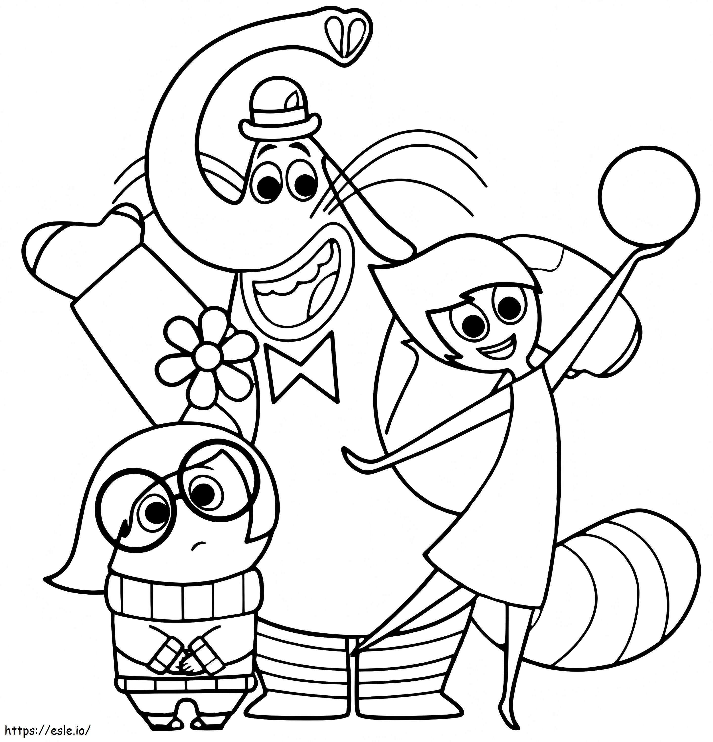 Characters From Inside Out 2 coloring page