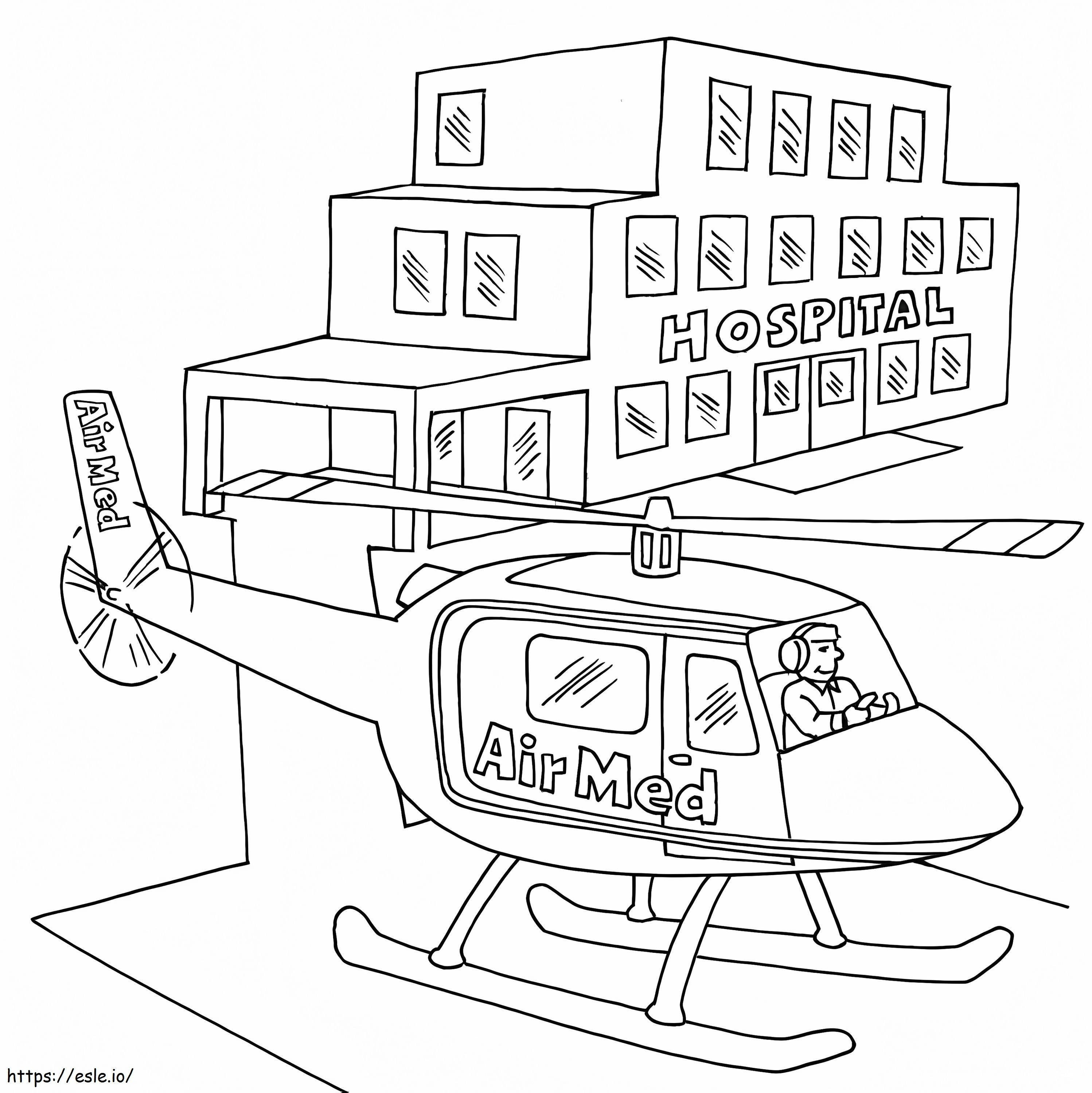 Air Med And Hospital coloring page