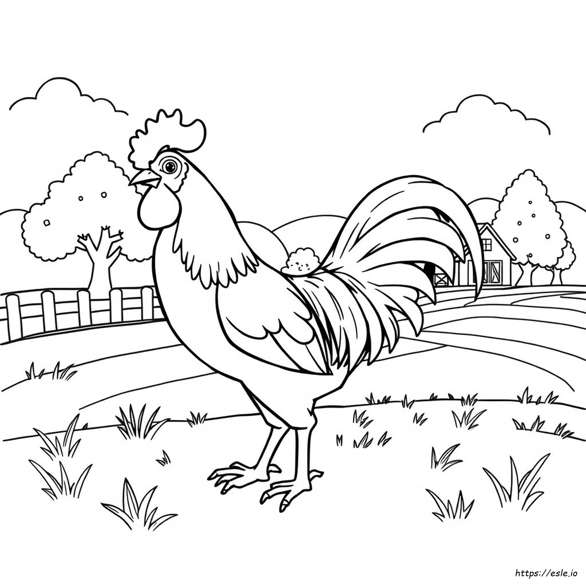 Gallo Da Colorare