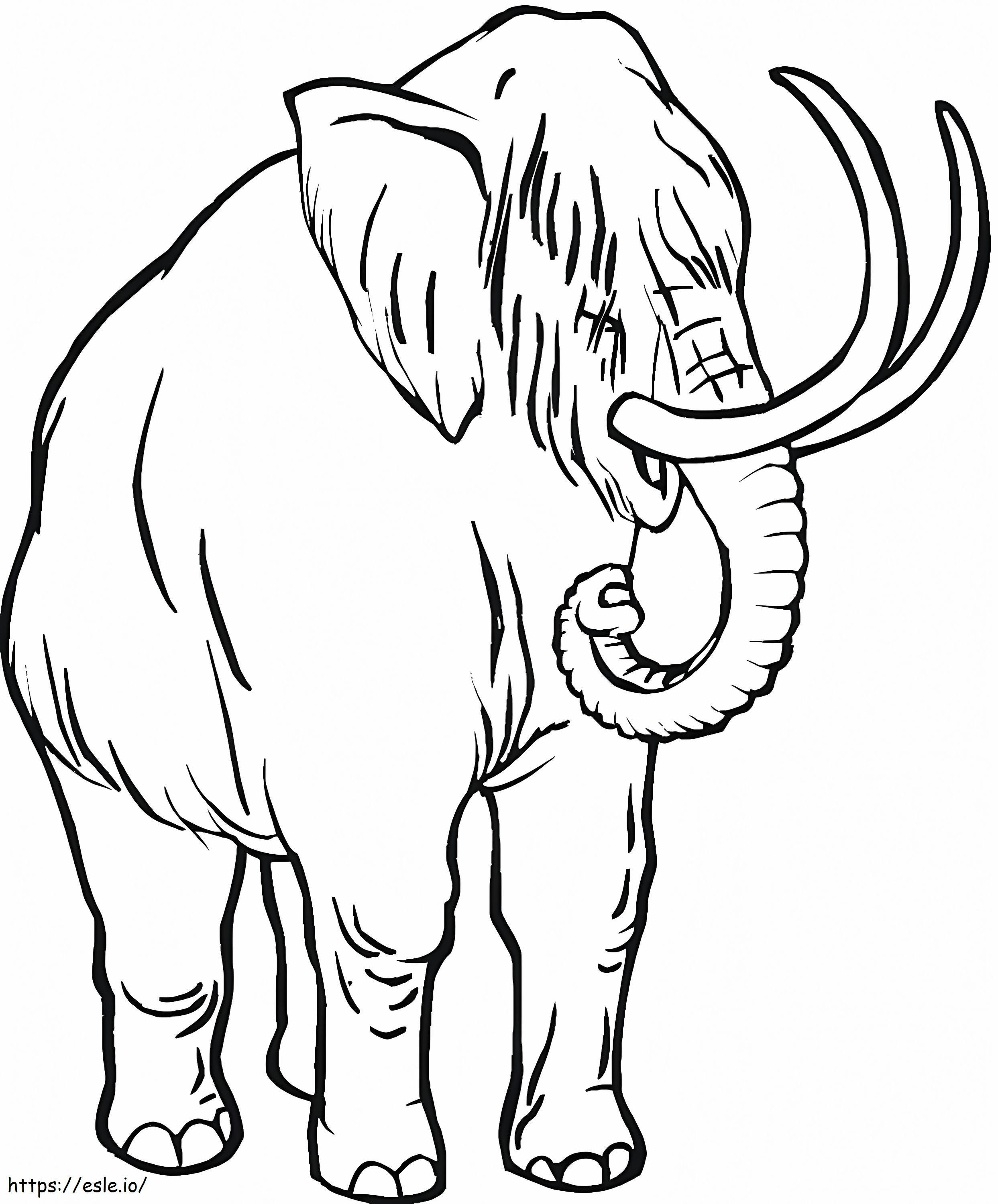 Un pui de mamut de colorat
