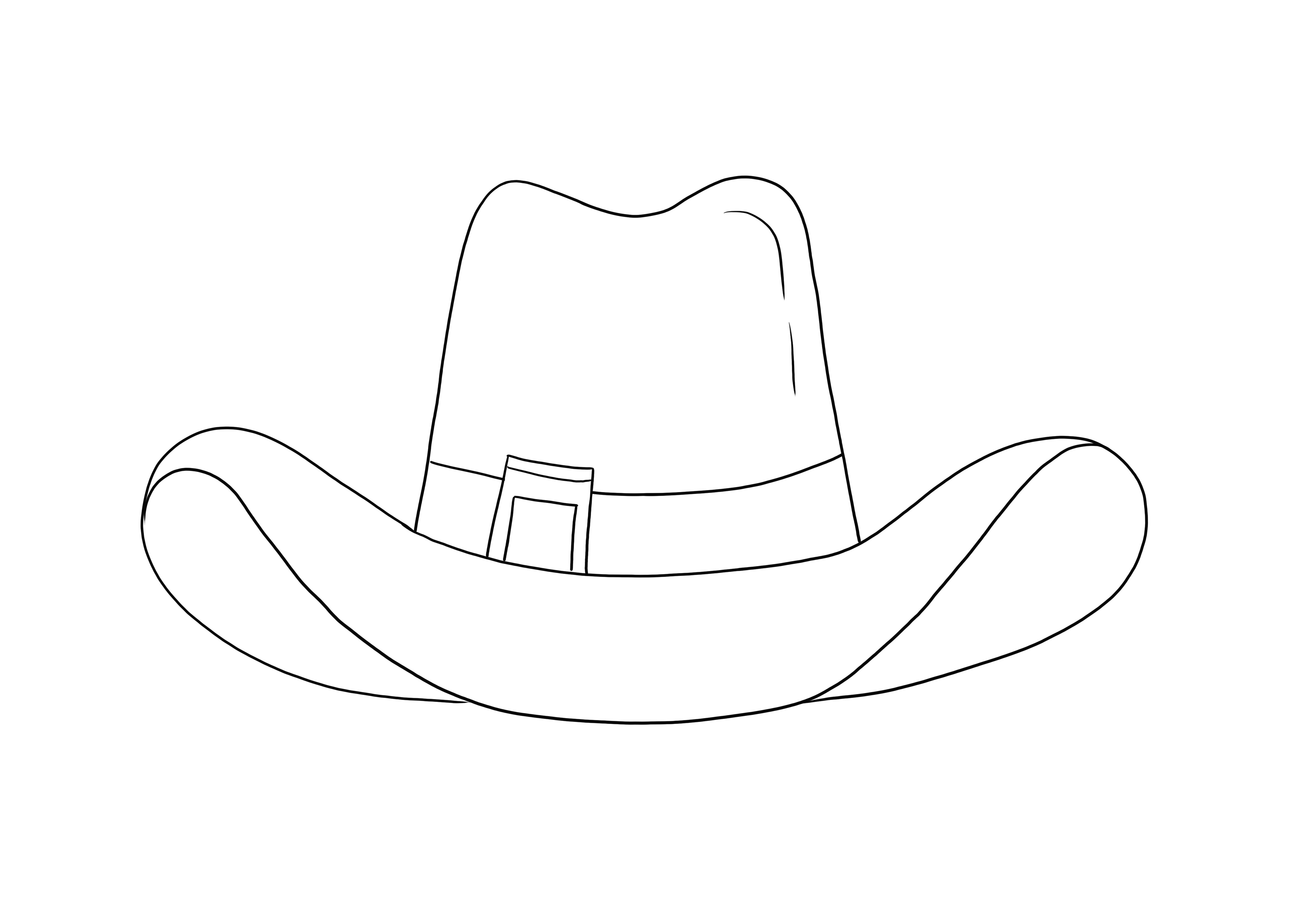 Cowboy Hat free to color and print for kids to learn about cultural specifics