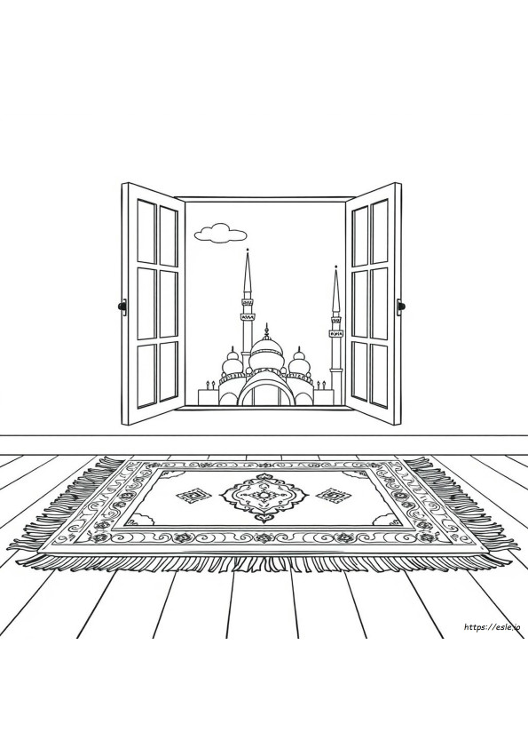 Namaz Seccadesi Boyama Sayfası