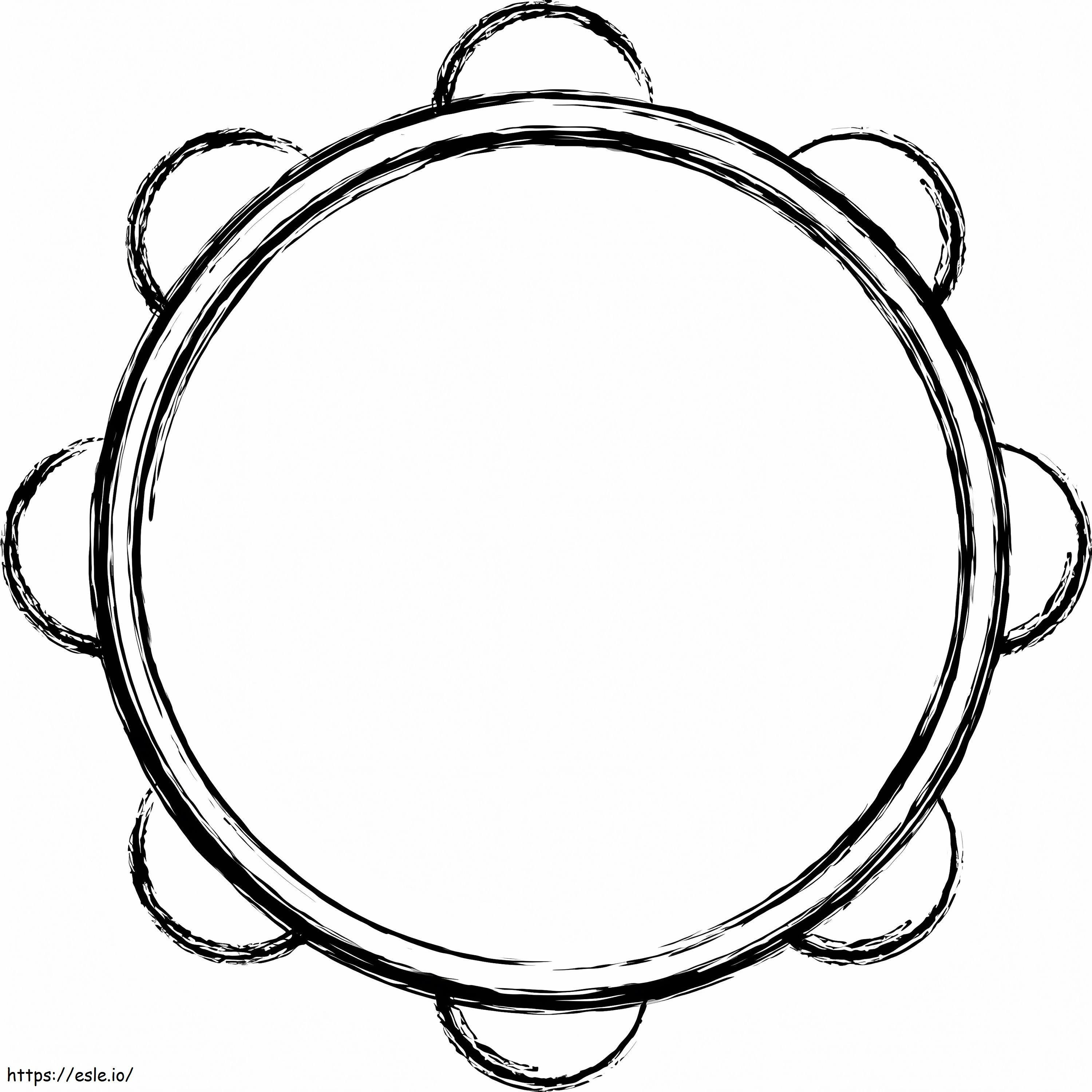 Simple Tambourine 3 coloring page