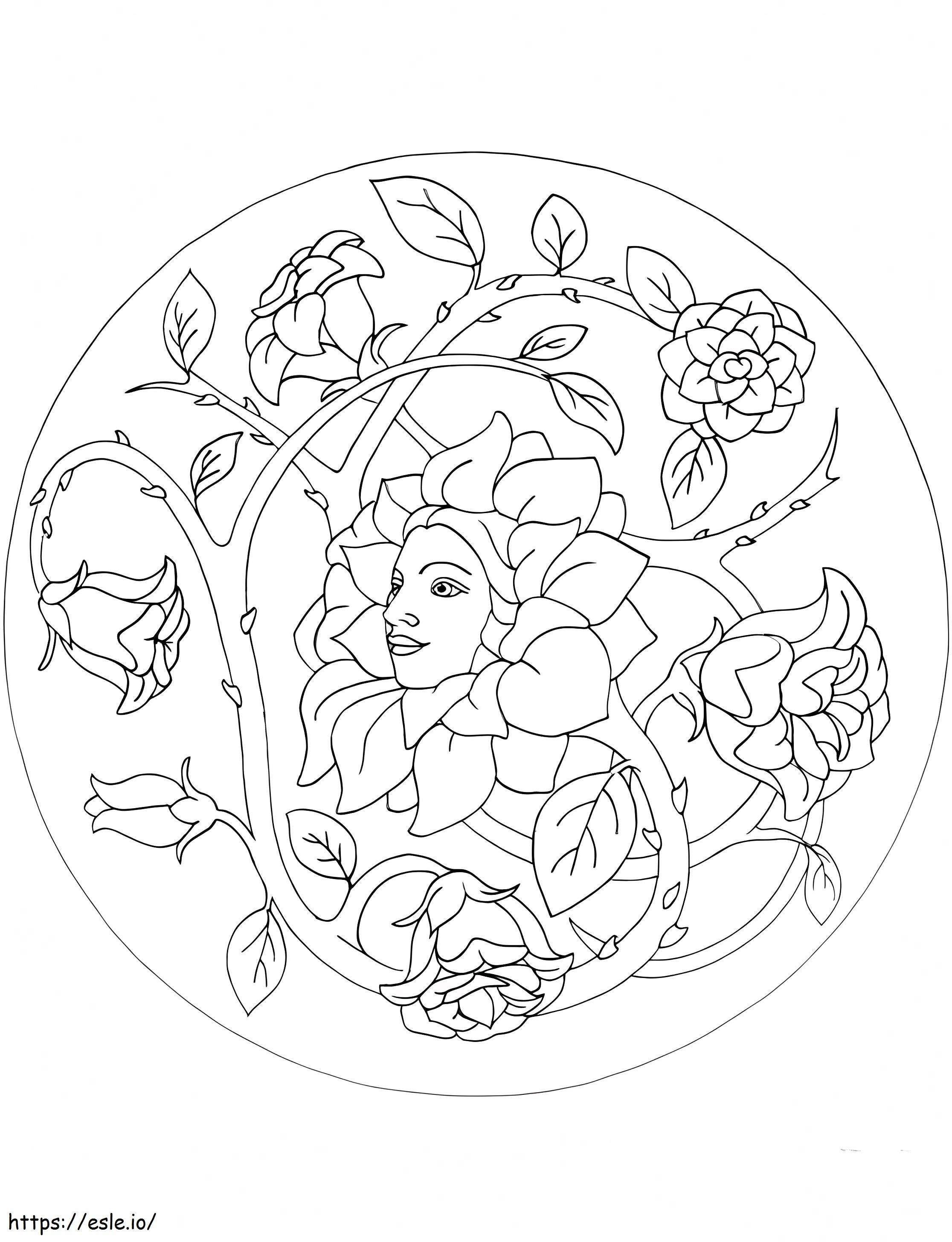 Mandala de Flores 2 para colorir